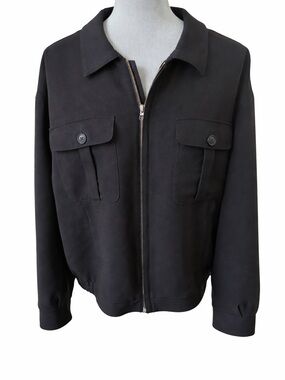 Zingaro Collection Wool Jacket Men’s 42 Black Zip Coat Made in Canada